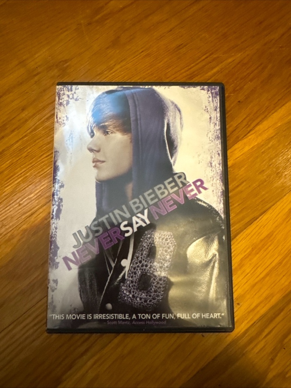 Justin Bieber DVD with Purple and White Artwork